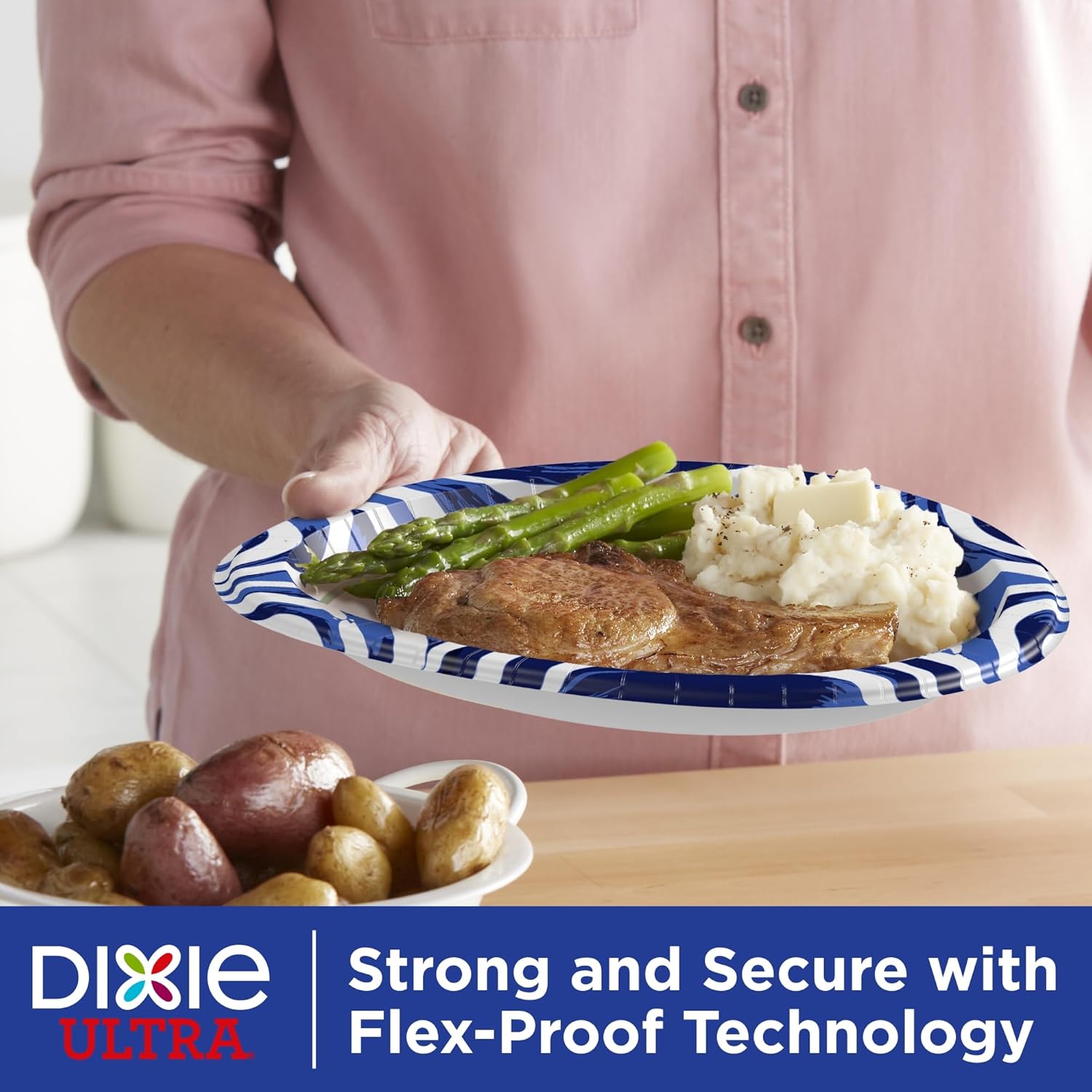 Dixie Ultra, Large Paper Plates, 10 Inch, 172 Count (4 packs of 43 plates), 3X Stronger*, Heavy Duty, Microwave-Safe, Soak-Proof, Cut Resistant, Disposable Plates For Heavy, Messy Meals