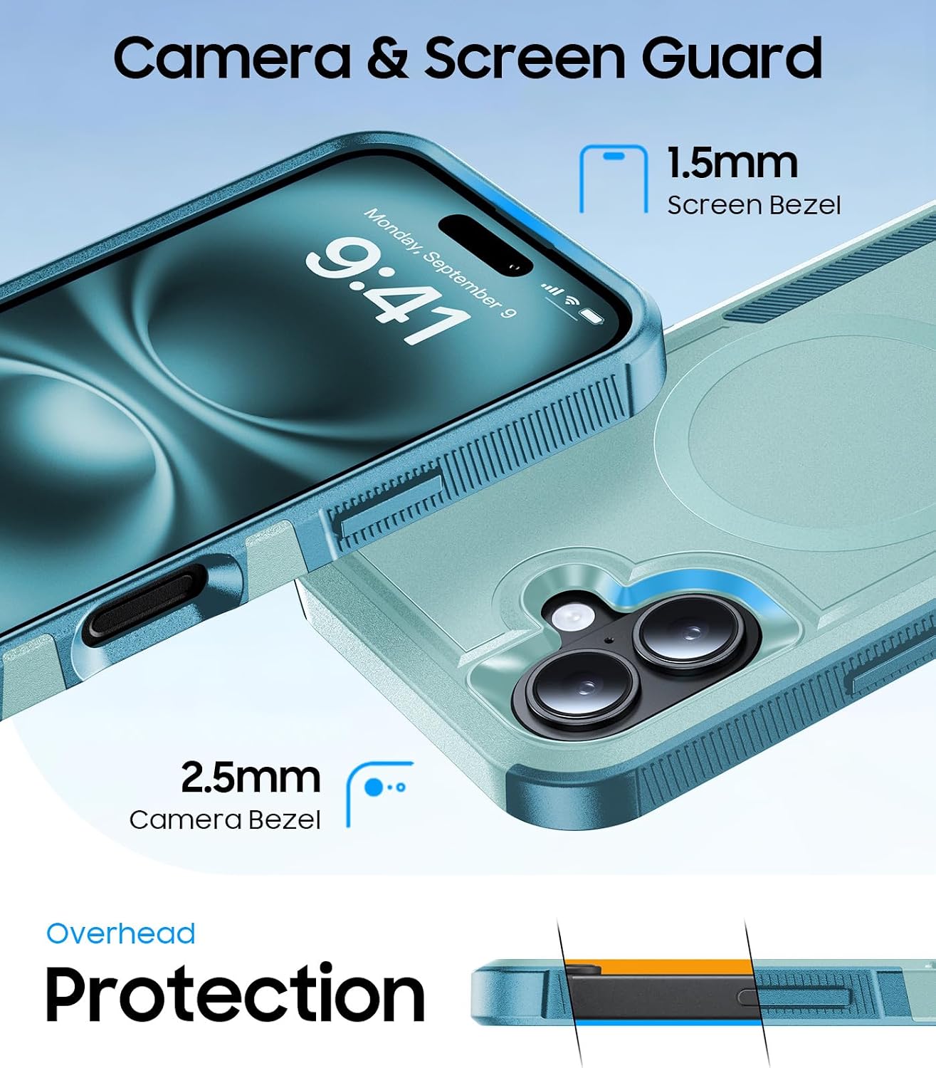 Magnetic for iPhone 17 Case Dual-Layer Shockproof Mintgreen