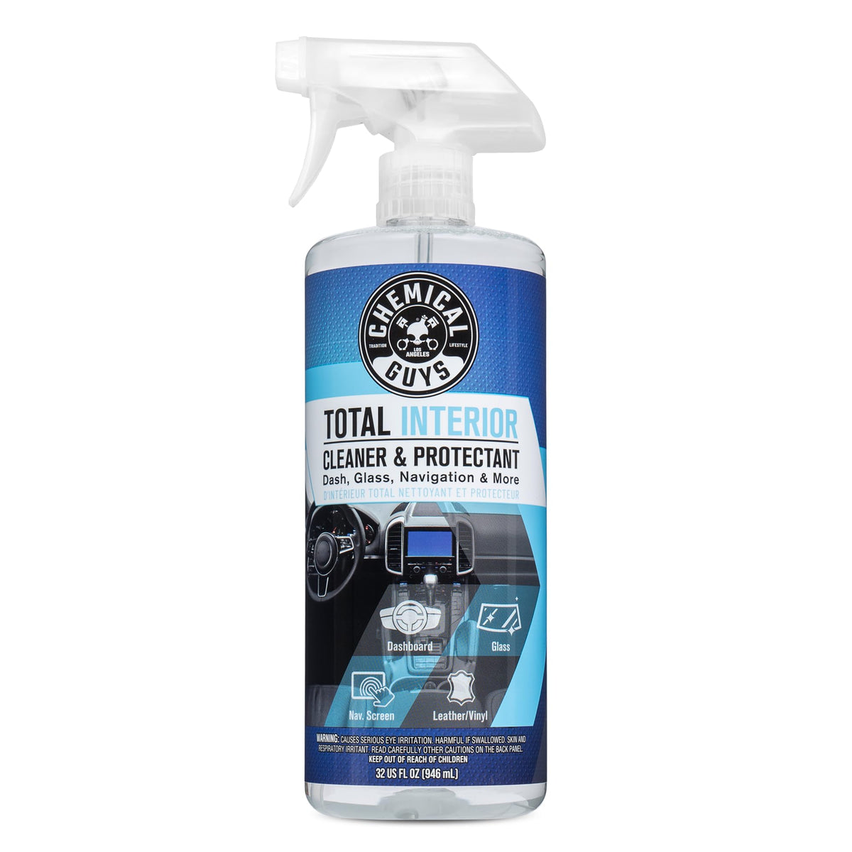 Chemical Guys Total Interior Cleaner and Protectant, Safe for Cars, Trucks, SUVs, Jeeps, Motorcycles, RVs & More, 32 fl oz