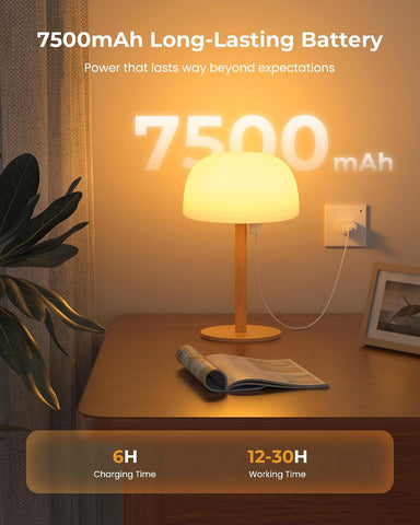 Shower Lamp Waterproof IP65, 7500mAh Rechargeable Bathroom Lamp