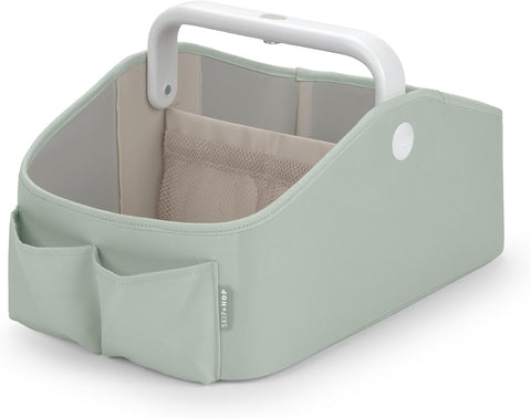 Skip Hop Diaper Caddy Organizer with Touch Sensor Night Light Nursery Style Sage