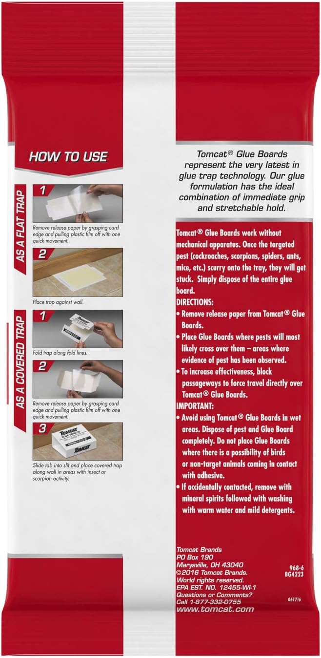 Tomcat Glue Boards with Eugenol for Enhanced Stickiness, 4 Sticky Traps