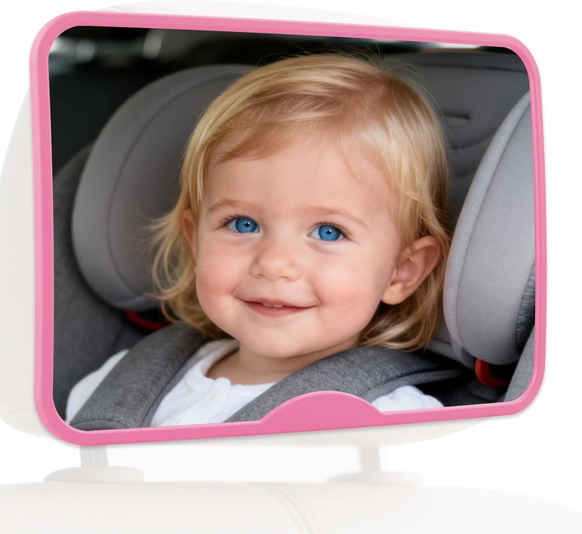 Baby Car Mirror, Safety Car Seat Mirror for Rear Facing Infant Pink