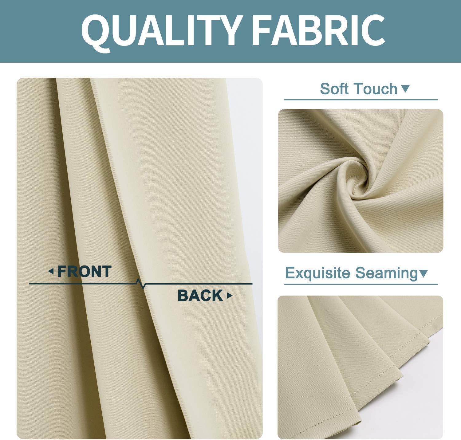 ChrisDowa Room Darkening Curtains for Bedroom and Living Room 72 Inch Long