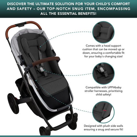 Infant Liner Seat Compatible with Uppababy Vista, Vista V2, Vista V3, Cruz V2, Cruz, RumbleSeat, and RumbleSeat V2, 2 in 1 Newborn to Toddler Comfort Insert, New and Improved Liner Material