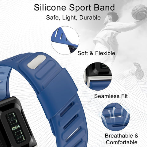 omee Silicone Sport Band Compatible with Whoop 5.0 Band Strap Men Women, Breathable Sport Adjustable Waterproof Replacement Wristbands Straps for Whoop 5.0 Silicone Bands
