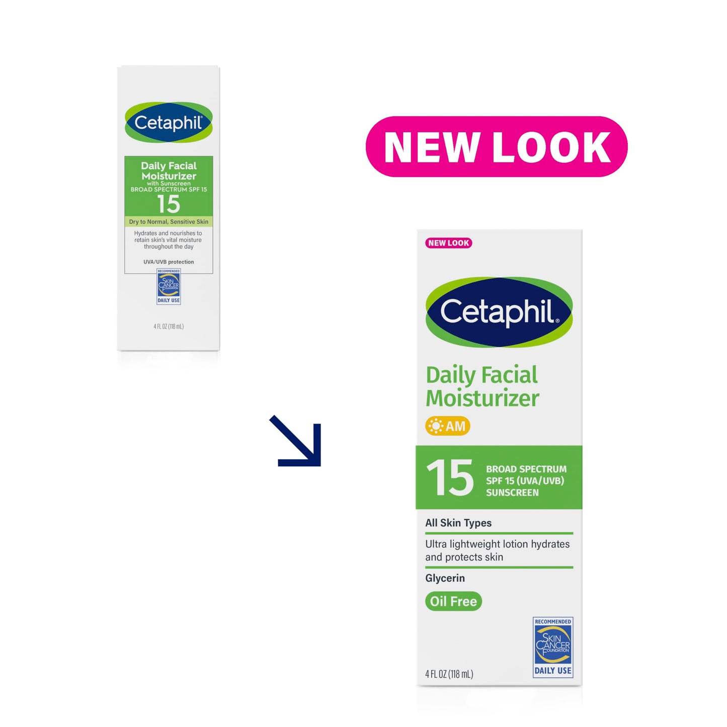 Cetaphil Daily Facial Moisturizer SPF 15, 4 Fl Oz, Gentle Facial Moisturizer for Dry to Normal Skin Types, No Added Fragrance, Pack of 2 (Packaging May Vary)