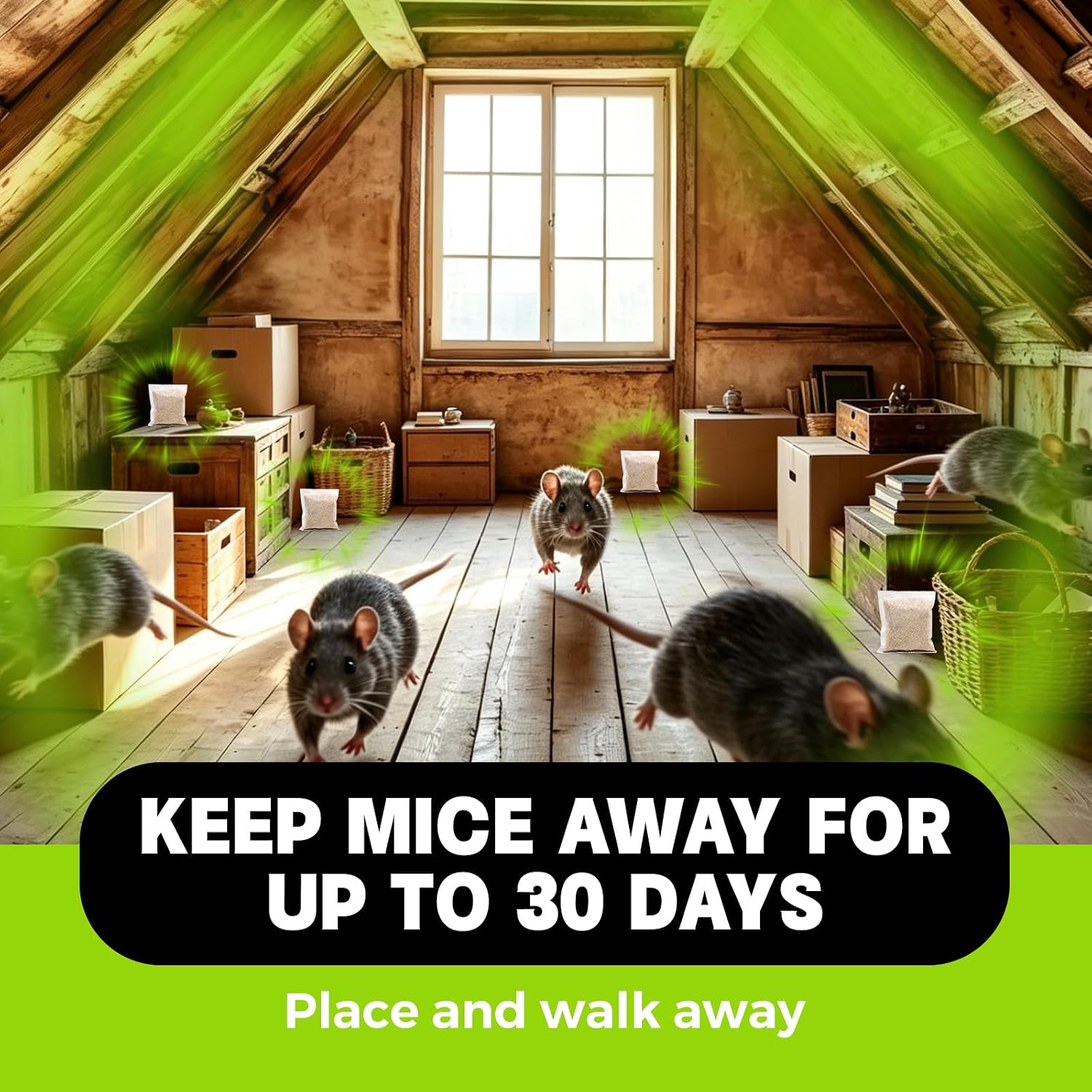 Lickoon Mouse Repellent 24 Pouches, Rodent Repellent for Indoor & Outdoor