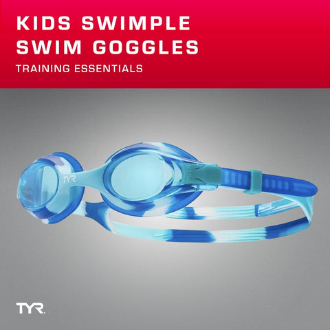 TYR Kids' Swimple Goggles - Colorful Swim Goggles for Beginners