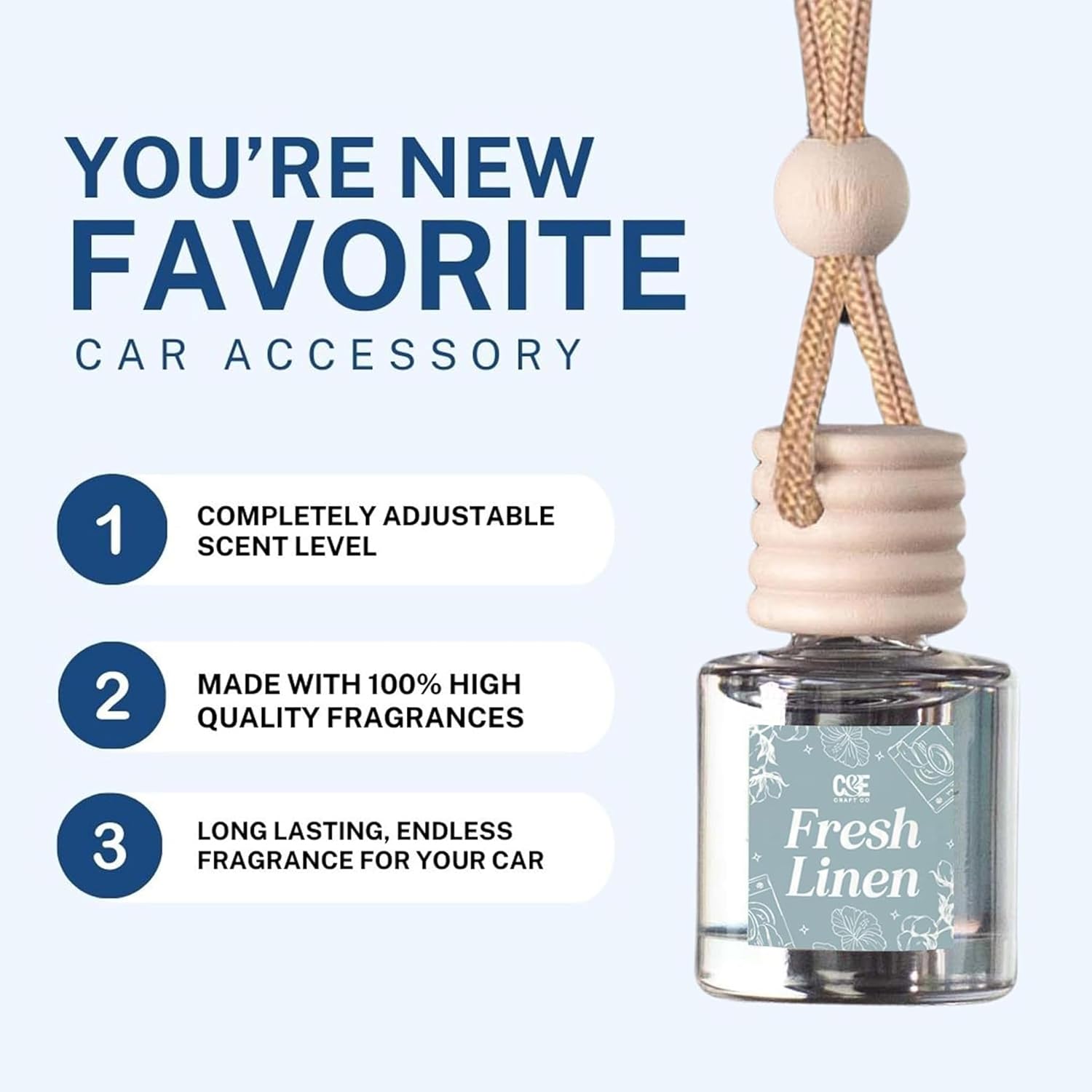 CANDECraftCo 2 Pack Hanging Car Air Freshener Diffuser for Essential Oils