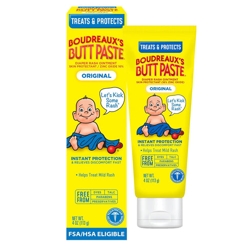 Boudreaux’s Butt Paste Original Diaper Rash Cream, 4 Oz