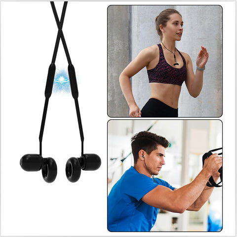Earplug Lanyard [2 pcs] with Magnetic Tug-Resistant Safety Cord Black