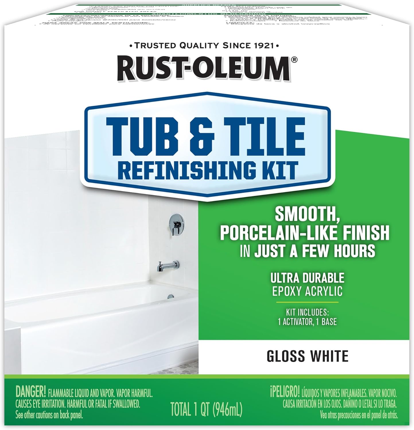 Rust-Oleum Tub & Tile Refinishing 2-Part Kit, Gloss White