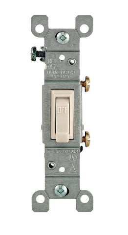Leviton 15 Amp, 120 Volt, Toggle Framed Single-Pole AC Quiet Switch, Residential Grade, Grounding, 1451-2E, Black