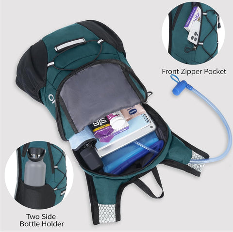 Lightweight Hydration Backpack, Running Backpack with 2L Water Bladder