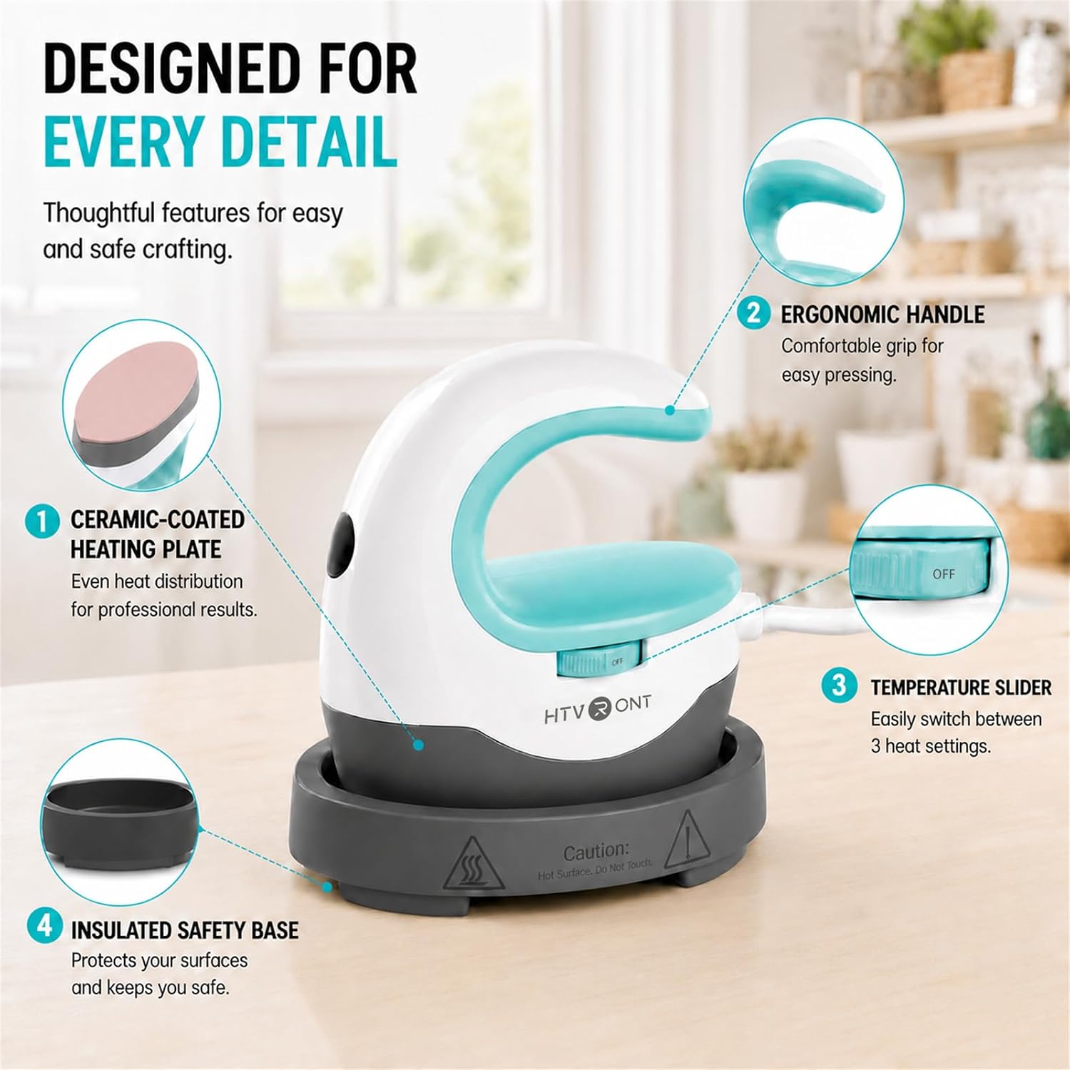 HTVRONT Heat Press Mini Heat Press Machine, Mini Iron for Crafts