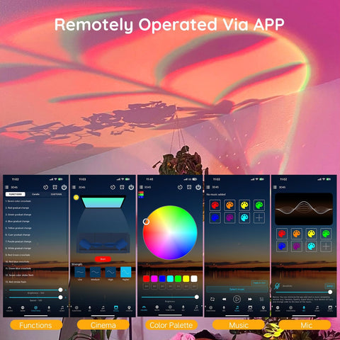 Neroupe Sunset Lamp Projector with APP Control Multicolor Changing Lights