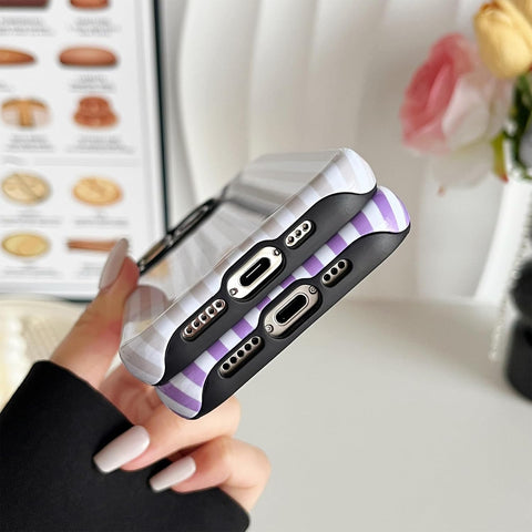 Longlayss Compatible with iPhone 15 Pro Max Case Cute Striped Phone Case