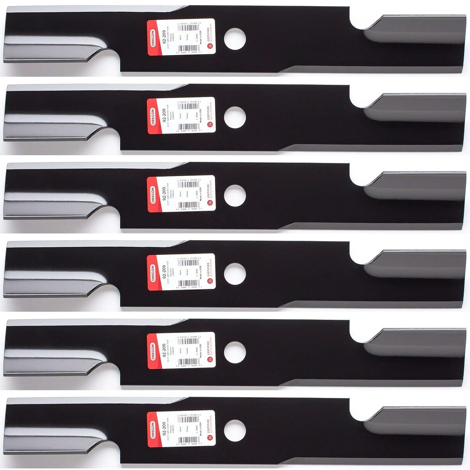 6PK Oregon 92-209 High Lift Blades for Exmark 60” Lazer Z X-Series LZX801GKA60600