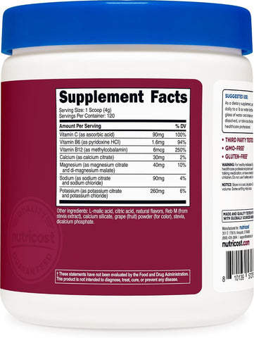 Nutricost Electrolyte Complex Powder (120 Servings, Grape)