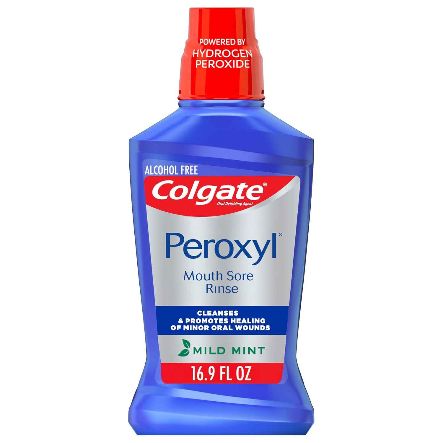 Colgate Peroxyl Antiseptic Mouth Sore Rinse, Alcohol Free, 1.5% Hydrogen Peroxide, Mild Mint, 8.45 Ounce (Pack of 6)