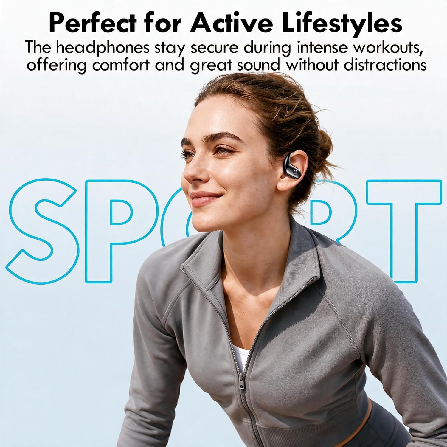 kurdene Wireless Earbuds Bluetooth Headphones with Secure Earhooks 60Hrs