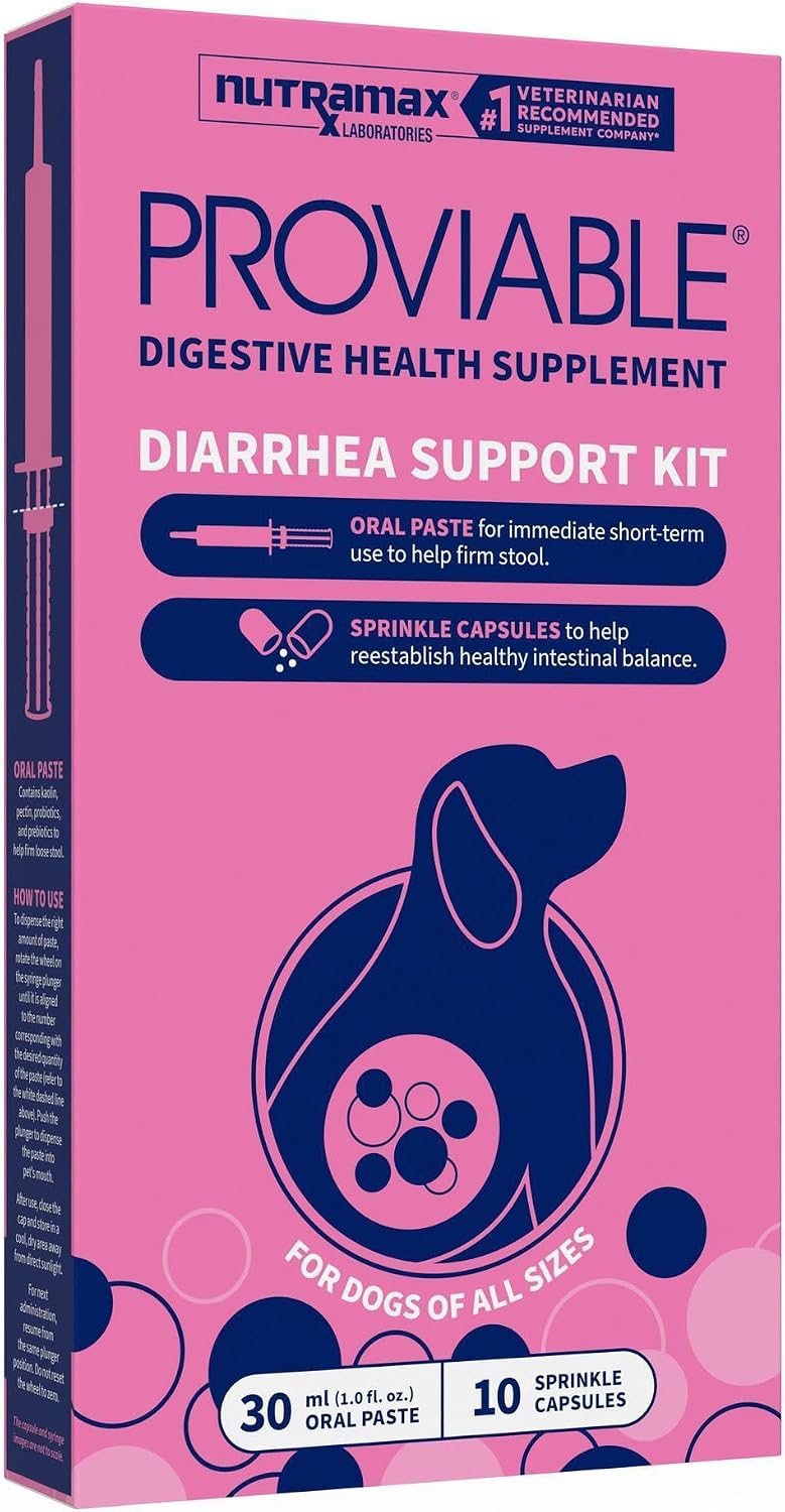 Nutramax Proviable Probiotics + Prebiotics for Dogs, Diarrhea Support Kit