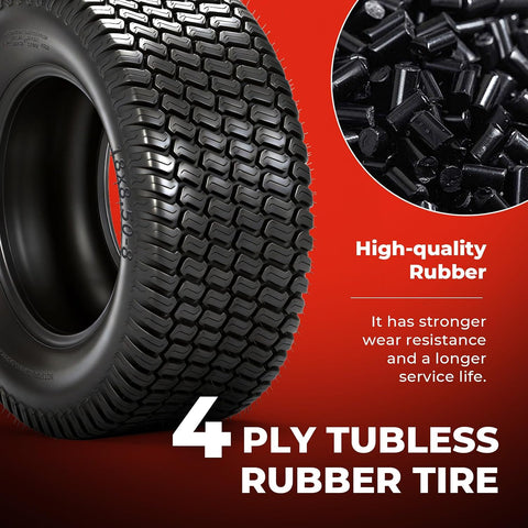 18x8.50-8 Lawn Mower Tires, 4 Ply Tubeless, Set of 2