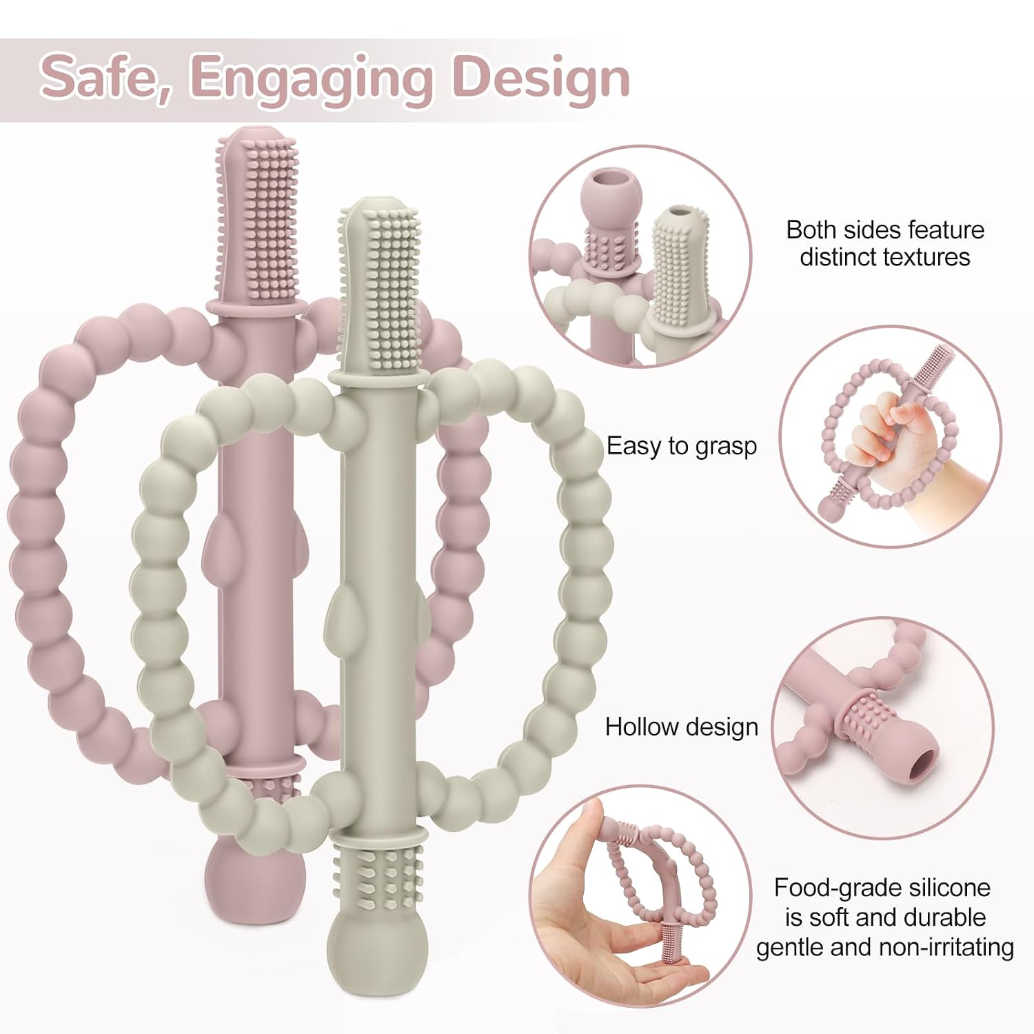 MISSLILI Baby Teething Toys for Babies 0-36 Months – Anti-Choking Design