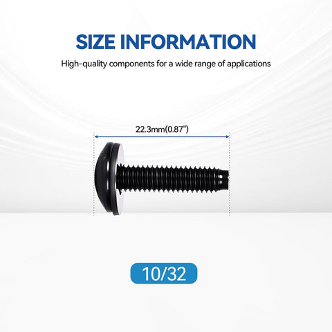 30-Pack Rack Screws 10/32 with Nylon Washers for Server Racks、Routers Enclosures &Audio Equipment Cabinets Server Network Enclosure Mount Screws