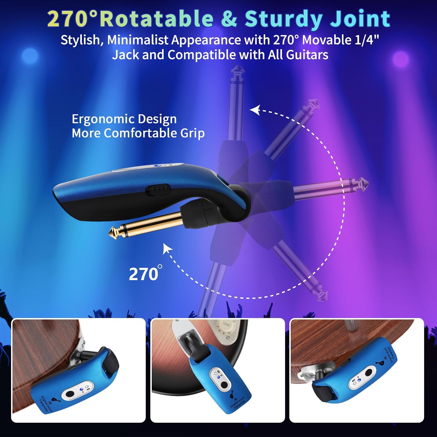 2.4GHz Wireless Guitar System for Electric Instruments, A9 Blue