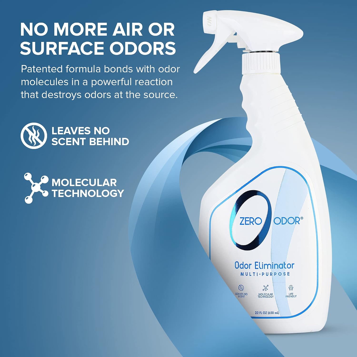 Zero Odor Multi-Purpose Odor Eliminator, Fabric & Room Deodorizer, 22 oz