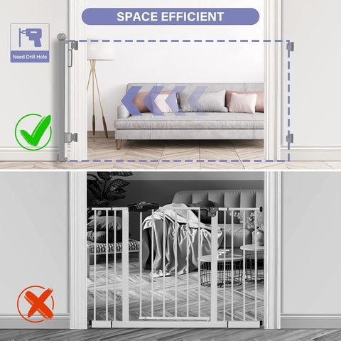 PRObebi Retractable Baby Gates for Stairs & Doorways, Indoor & Outdoor Use