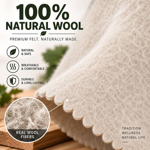 Premium Sauna Hat – 100% Natural Wool, Handmade Sauna Headwear for Men and Women – Eco-Friendly, Breathable
