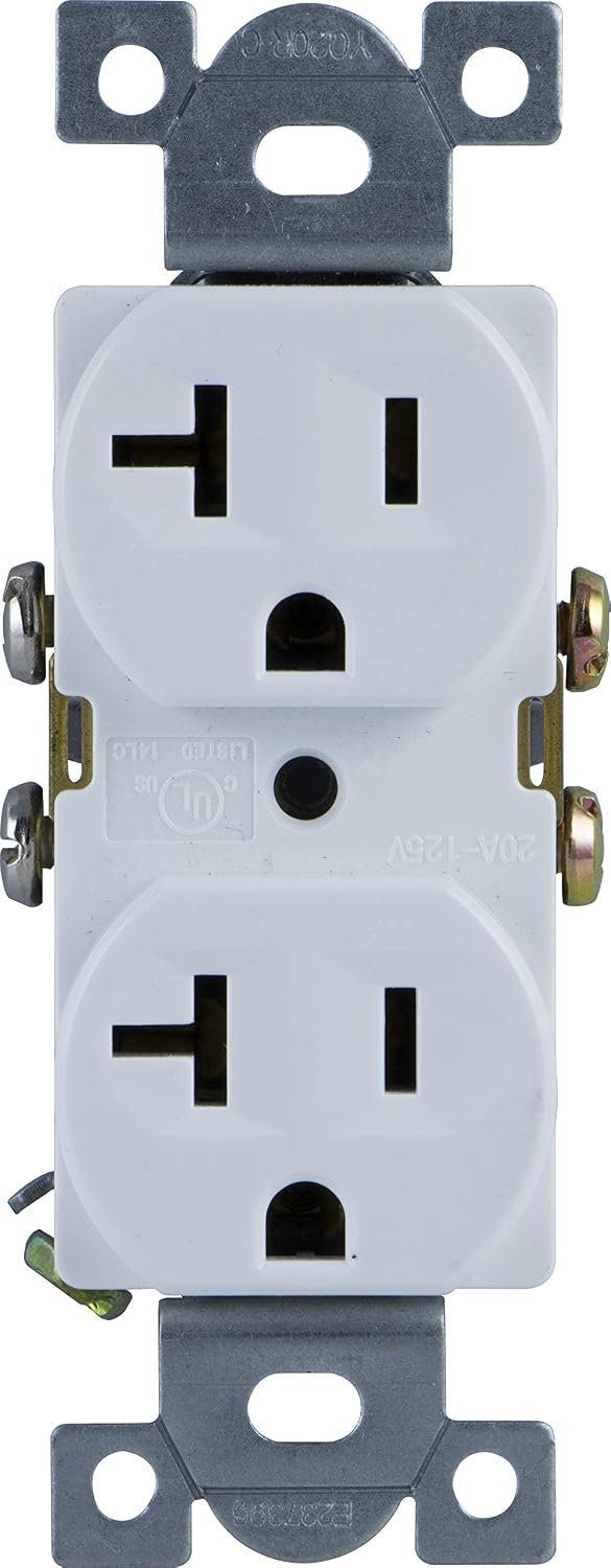 GE Duplex Wall Outlet, 2 Grounded Outlets, Light Almond