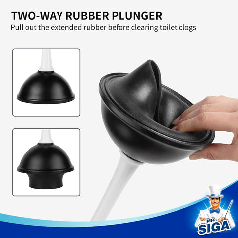 MR.SIGA Toilet Plunger and Bowl Brush Combo for Bathroom Cleaning, White (Pack of 12)
