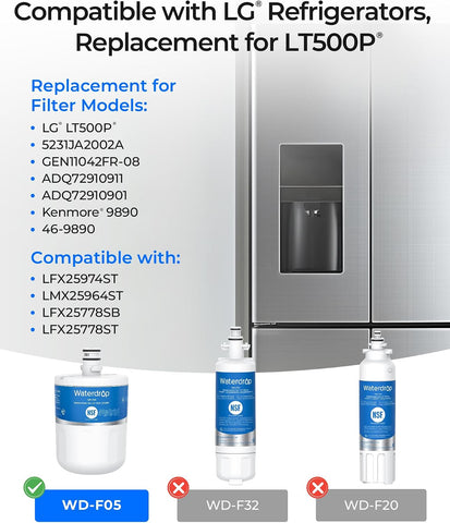 Waterdrop 5231JA2002A Refrigerator Water Filter, 4 Pack