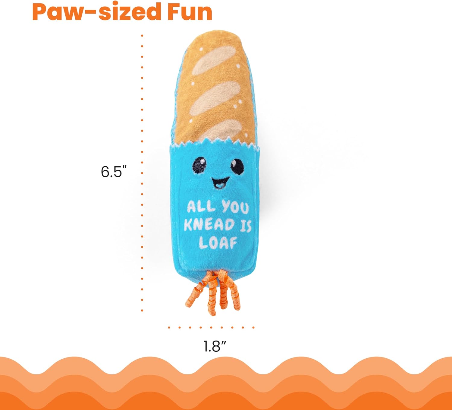 Catstages Loaf Kicker Interactive Cat Toy with Catnip & Dental Mesh, 6.5"