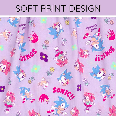 SEGA Sonic the Hedgehog Girls Square Neck Smocked Maxi Dress Little Kid to Big Kid Sizes (4-14-16)