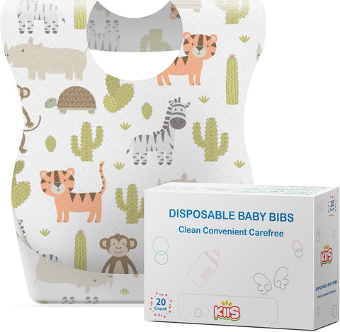 KIIS Disposable Baby Bibs for Travel - Paper Bibs for Infant, Toddlers & Kids - Travel & Daycare Essentials