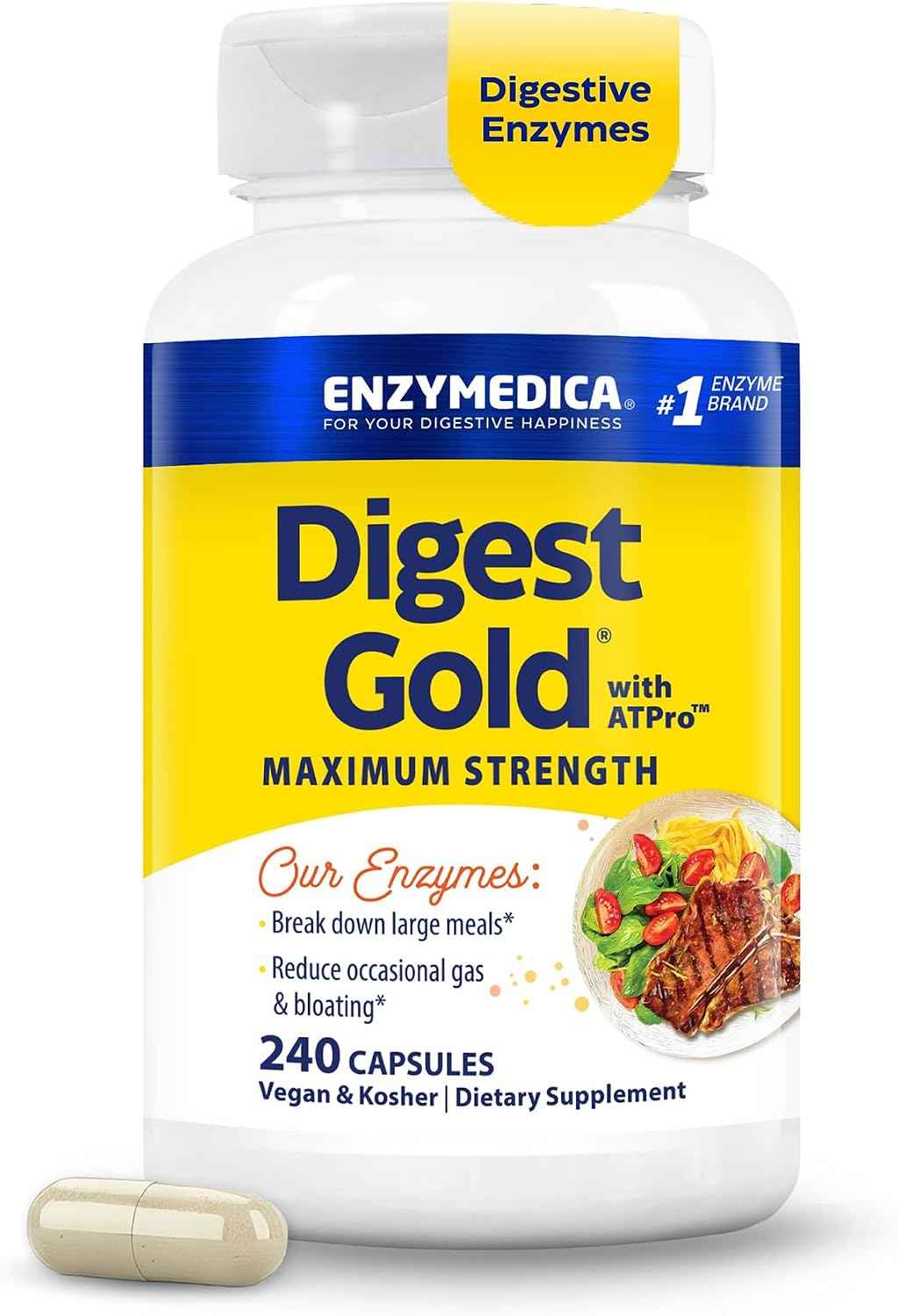 Enzymedica Digest Gold, Maximum Strength, ATPro Energy Support - 240 Caps