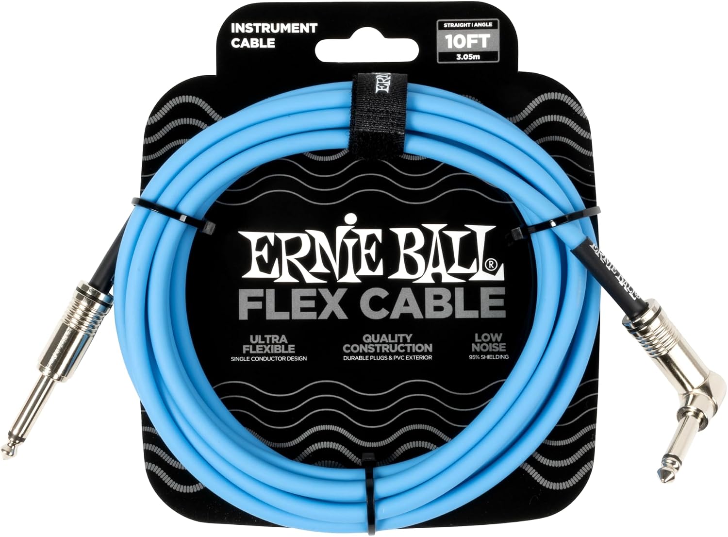 Ernie Ball Flex Instrument Cable Straight/Straight 20ft - Black (P06435)