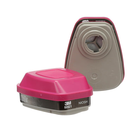 3M P100 Respirator Cartridge/Filter 60921, NIOSH Approved, 1 Pair, OV/P100