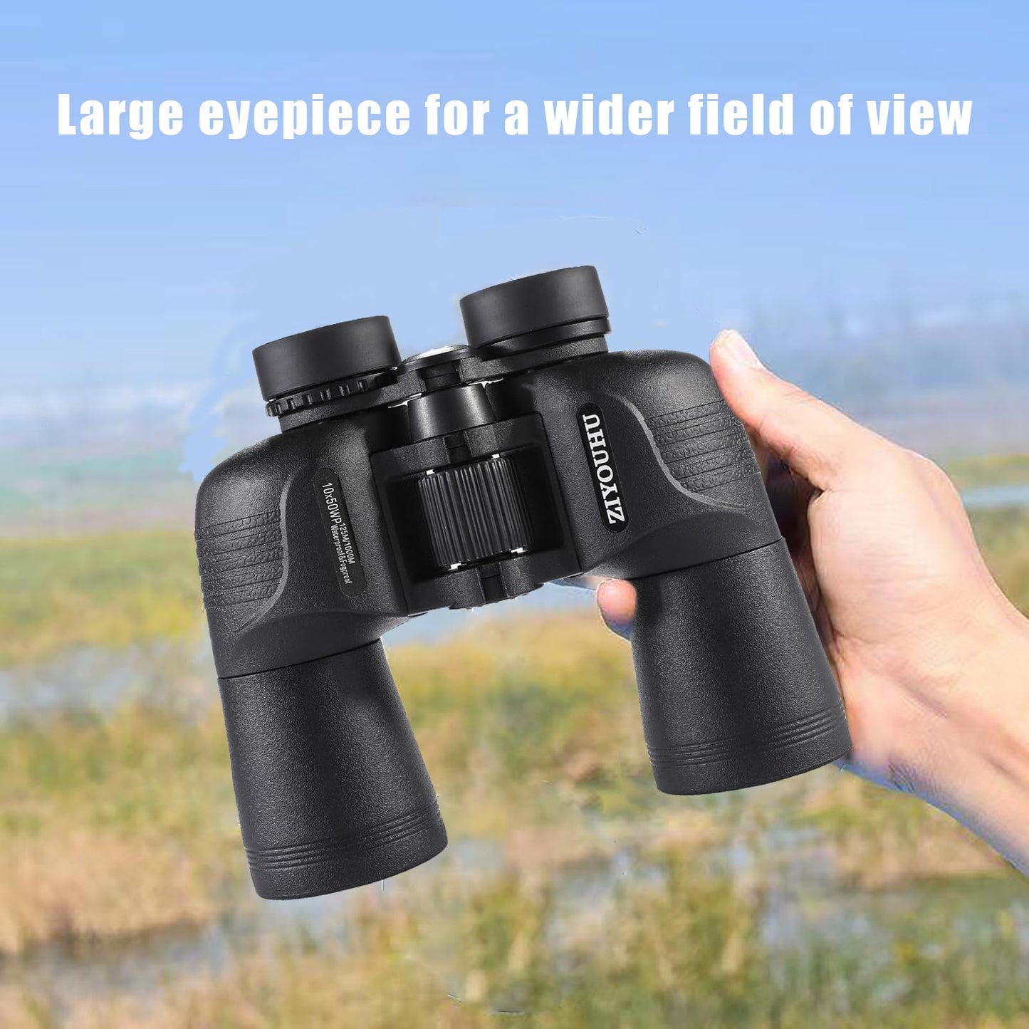 ZIYOUHU Binoculars DE10x50 HD High Binoculars for Adults and Kids,Compact Binoculars with Low Light Night Vision,Paul Large Objective Telescope Patrol Mirror for Bird Watching,Hunting