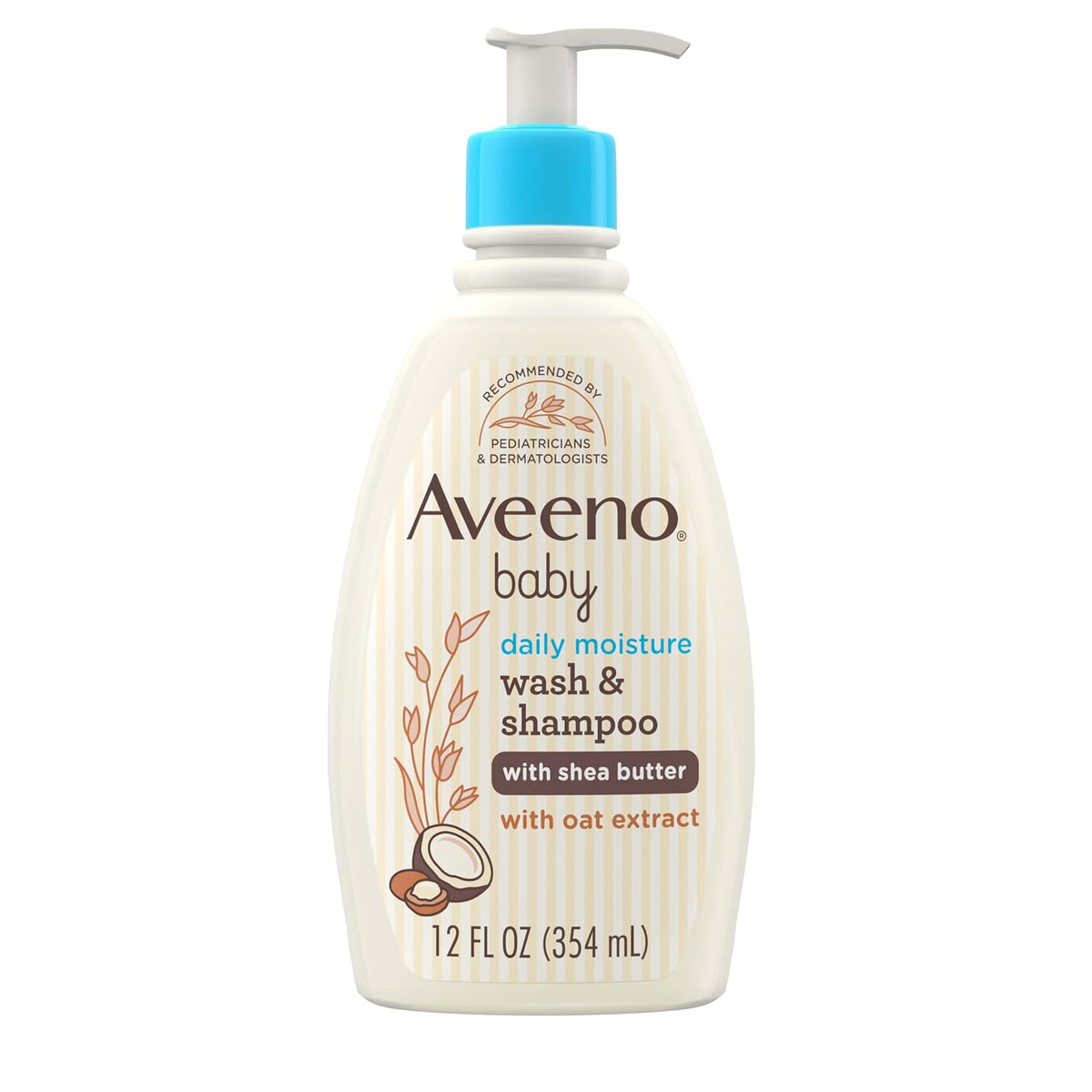 Aveeno Baby Daily Moisturizing Wash & Shampoo, Coconut Scent, 12 fl oz
