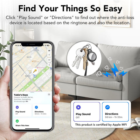 Air Tracker Tag-1 Pack (iOS Only), Smart Key Finder for Bag, Luggage