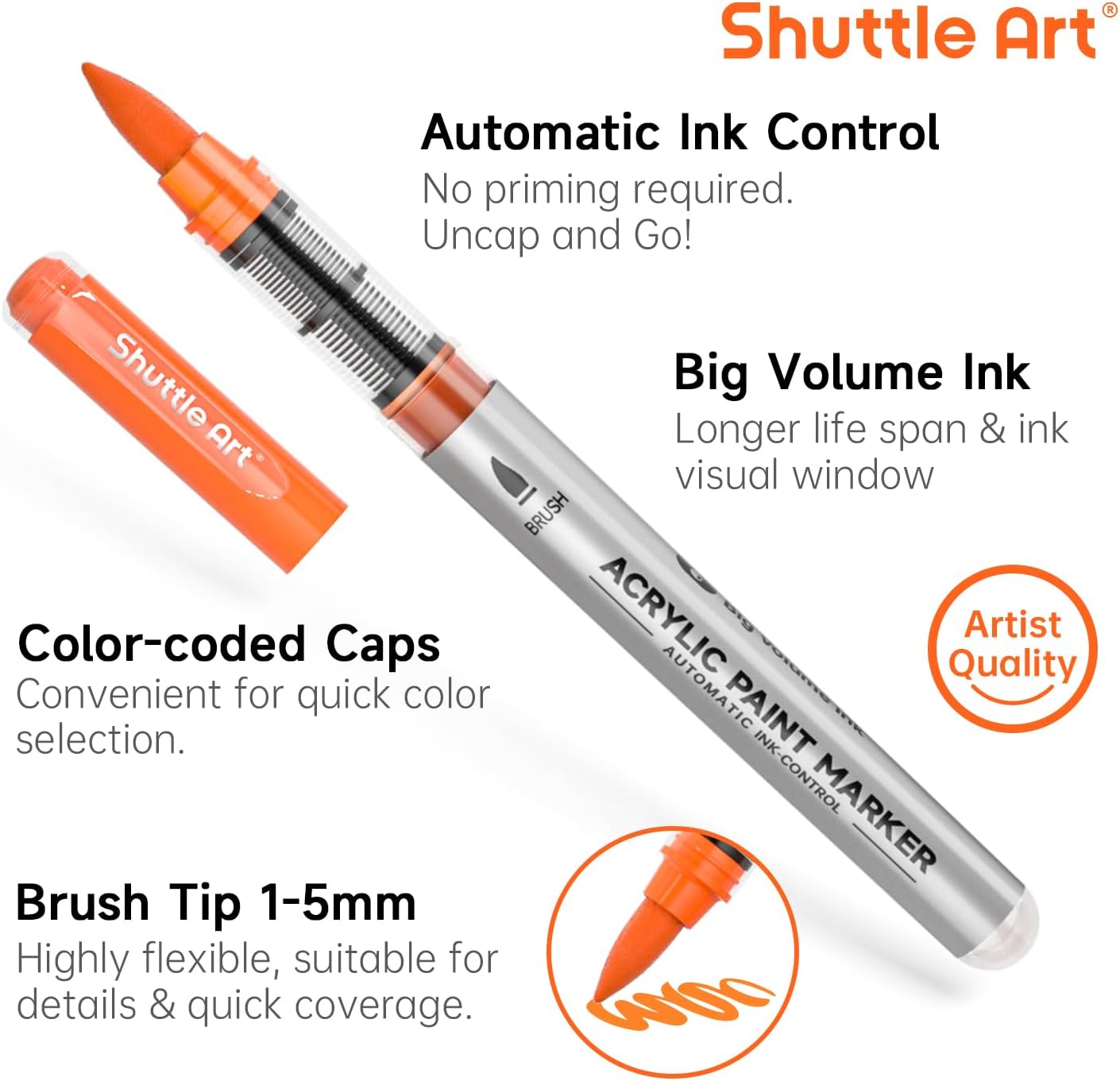 Shuttle Art 48 Colors Automatic Ink Control Acrylic Paint Markers