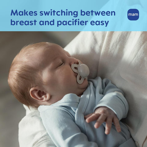 MAM Original Start Baby Pacifiers 0-3 Mths Skin Soft Silicone, 2 Pack