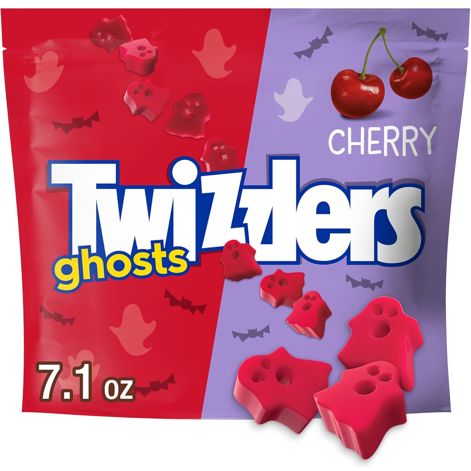 Twizzlers Ghosts Cherry Flavored Chewy Halloween Candy Bag, 7.1 oz