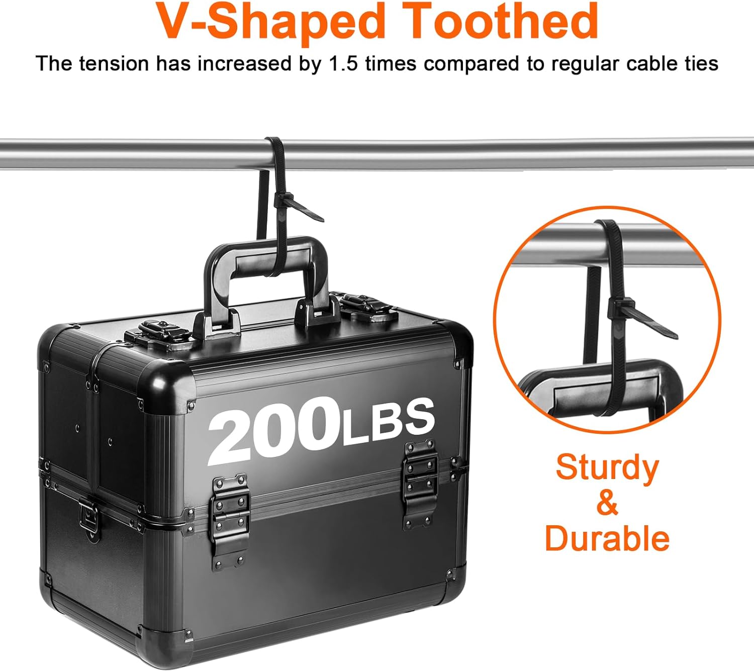 Zip Ties Heavy Duty 12 inch，V-Shaped Toothed Double Sided 200 LBS
